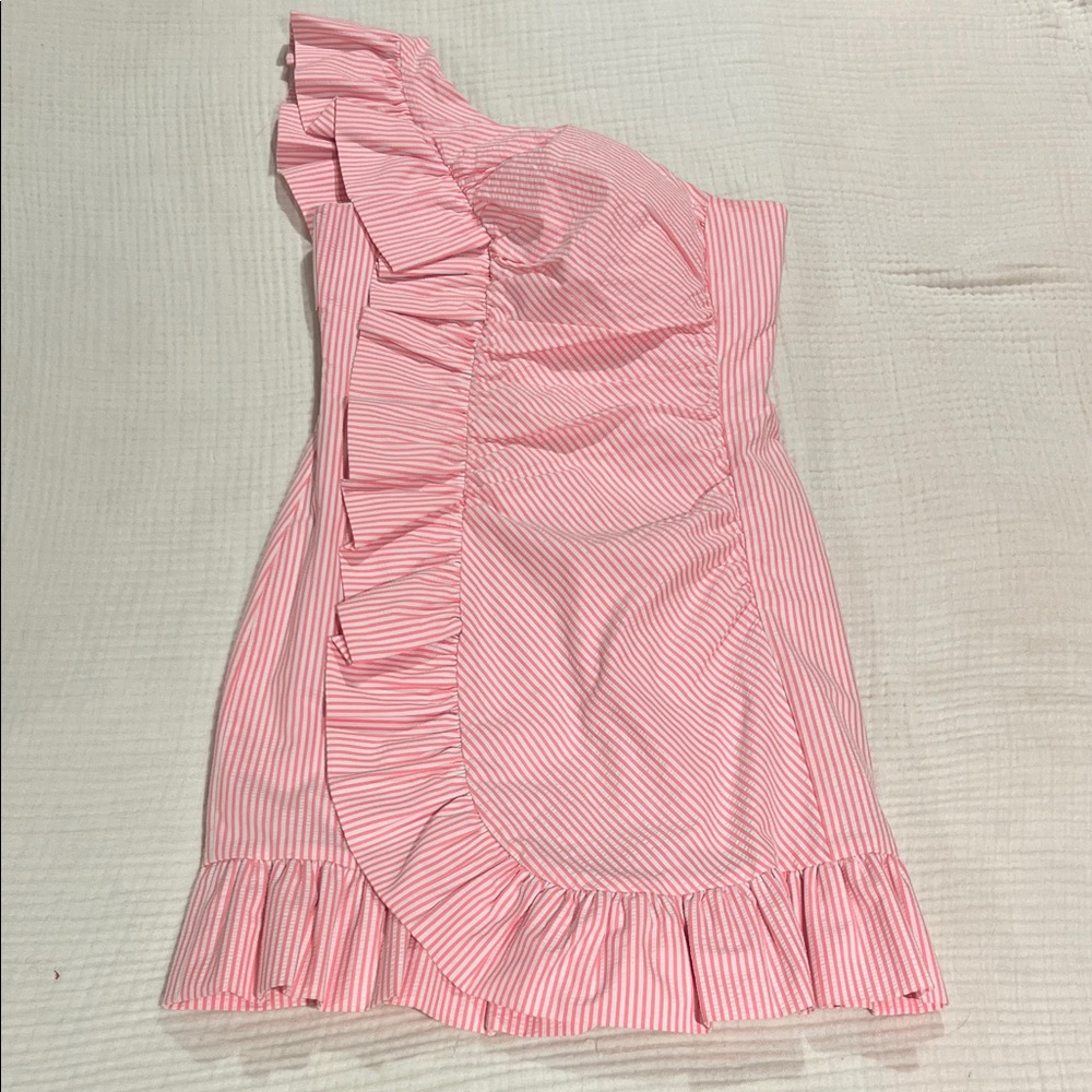 Pink Striped One-Shoulder Lilly Pulitzer Dress